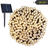 RockBirds Solar String Lights 72ft 22m 200 LED Certified by FCC and Rohs, Outdoor String Lights Waterproof IP65 Decorative Lights for Halloween, Wedding, Outdoor, Homes, Party (Warm White)